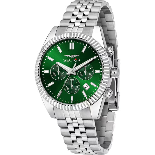 ساعة سيكتور رجاليه كرونوغراف ميناء أخضر 41 مم